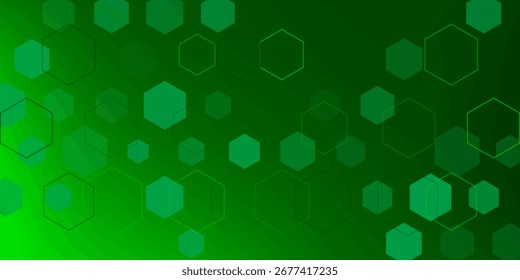 Abstraktes dunkelgrünes Sechseck-Hintergrunddesign. Vektorgrafik. EPS10