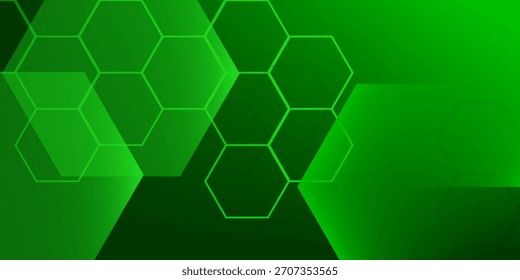 Abstract dark green hexagon background design. Vector illustration