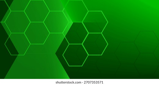 Abstract dark green hexagon background design. Vector illustration