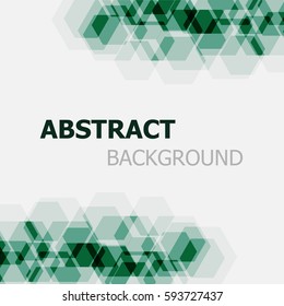 Abstract dark green hexagon overlapping background, stock vector