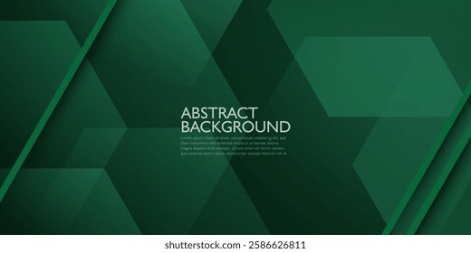 Abstract dark green hexagonal pattern background. 3D hexagon concept banner design. Eps10 vector