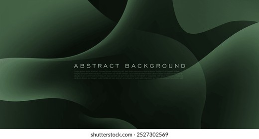 Abstract dark green luxury background with fluid geometric pattern element for poster, flyer, digital board and concept design. Eps10 vector