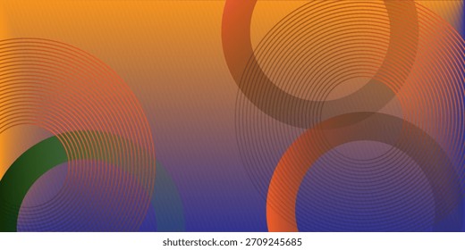 Abstract dark green modern background with circle lines. Vector illustration