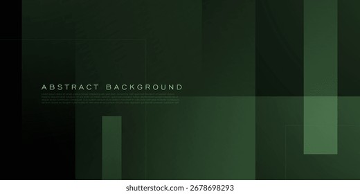 Abstract dark green overlap square pattern background. Simple and elegant banner background. EPS10 vector