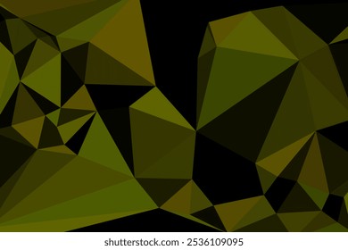 Abstractas fondo poligonal de color verde oscuro bajo poli con patrón triangular geométrico para arte digital y diseño.