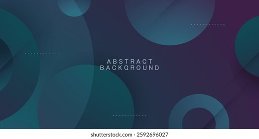 Abstract dark green and purple gradient 3D background. Trendy circle shapes pattern element. Eps10 vector