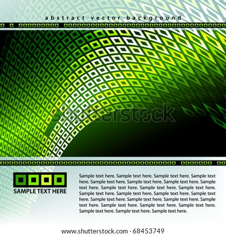 Abstract dark green science template. Vector