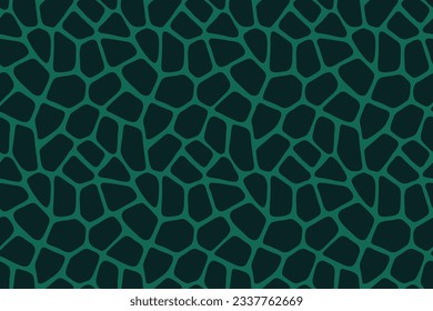 Abstract dark green seamless pattern. Plant biological cell artwork background. Vector illustration