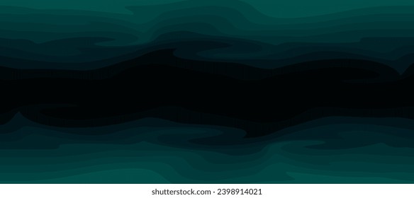 fondo de onda de la capa de profundidad profunda de la tetera verde oscuro abstracta