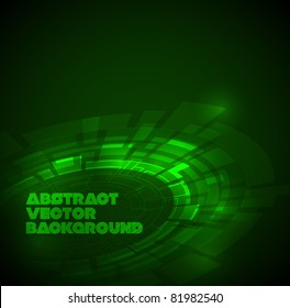 Abstract dark green technical background with place for your text