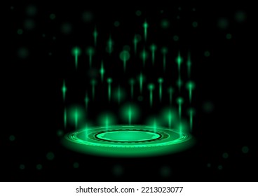 Abstract dark green technology background  design. Vector illustration.