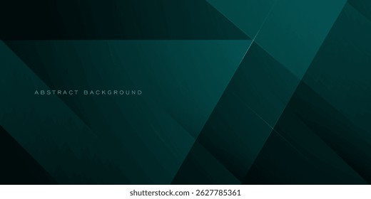 Fundo de sobreposição do triângulo verde escuro abstrato. Design de padrão de corte de papel simples com sombra e luzes. Vetor Eps10