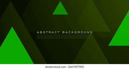 Abstract dark green triangle overlap pattern background. Cool design for template banner background. Eps10 vector