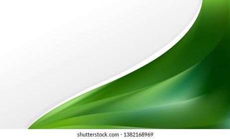 Abstract Dark Green Wave Business Background Illustration
