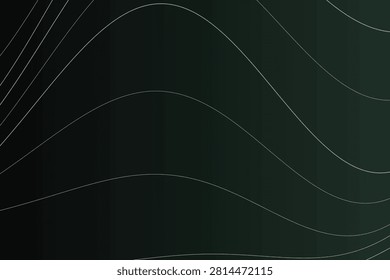 Abstract dark green wave patterns on black gradient background, darkgreen