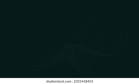 Abstract dark green wavy background.