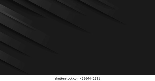Resumen de fondo gris oscuro y negro con diseño 3d de capas cortadas y espacio para texto para afiche, sitio web, folleto, banner. Ilustración del vector