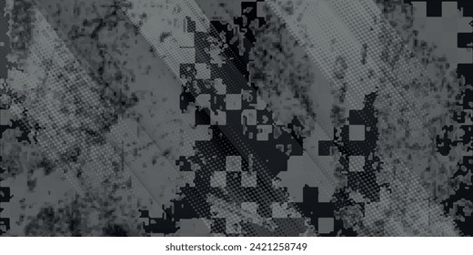 Abstract dark grey and black background with cut layered 3d design and space for text