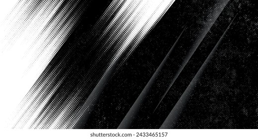 Abstract dark grey and black background with cut layered 3d design and space for text