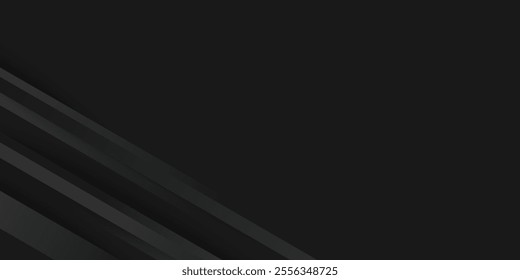 Abstract dark grey and black background with cut layered 3d design and space for text. modern black background.