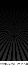 Abstract Dark Grey and Black Sunburst Background for Smartphone Wallpaper. Radiant Rays Design. Bg. Vector Illustration