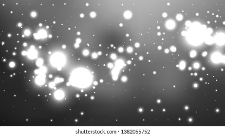 Abstract Dark Grey Bokeh Lights Background Vector