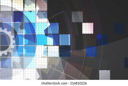 abstract dark grey gear vector computer internet technology background
