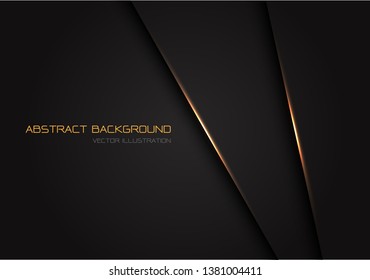 Abstract dark grey with gold light line on blank space for text design modern luxury futuristic background vector illustration.