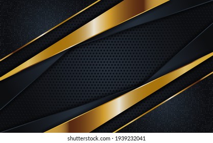 Abstract Dark Grey and Golden Lines with Overlap Textured Background Design