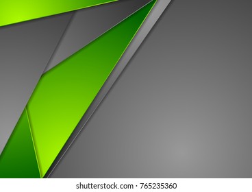 Abstract dark grey and green material background. Vector corporate design