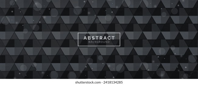 Abstract dark grey hexagon shape pattern background design with mesh black shadow vector illustration