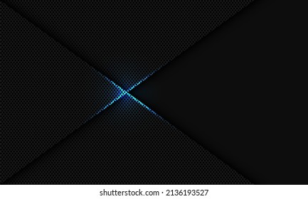 Abstract dark grey metallic circle mesh blue light luxury design modern futuristic background vector illustration.