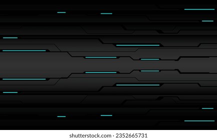 Abstract dark grey metallic geometric black shadow circuit line with blue neno light design modern futuristic technology background vector illustration.