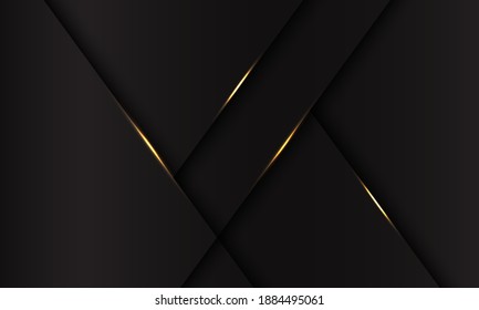 Abstract dark grey metallic gold light luxury design modern futuristic background vector illustration.