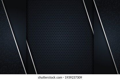 Abstract Dark Grey and Metallic Lines with Overlap Textured Background Design