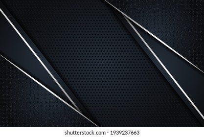Abstract Dark Grey and Metallic Lines with Overlap Textured Background Design