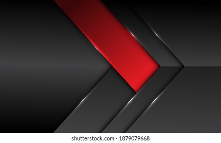 Abstrakte, dunkelgraue, rote Banner-Richtung mit Leerzeichen, modernes futuristisches Hintergrund, Vektorgrafik.