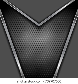 Abstract dark grey tech concept metallic vector background