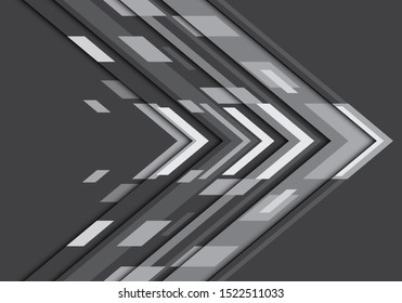 Abstract dark grey tone arrow geometric direction design modern futuristic technology background vector illustration.