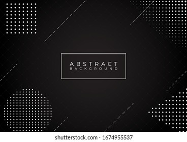 Estilo de línea de diseño de medio tono geométrico de fondo de cuadrícula oscura abstracto. ilustración vectorial. 