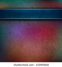 abstract dark grunge background with blue ribbon