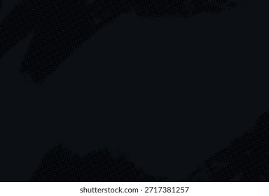 Abstract Dark Halftone Background. Stain Monochrome Dot Texture with Minimalist Aesthetic.