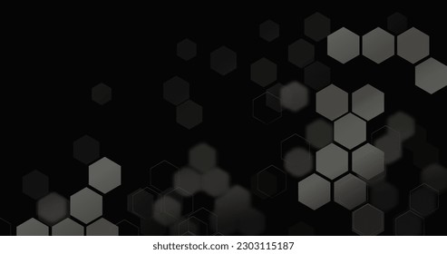 Abstract dark hexagon luxury background. digital, futuristic, technology concept background. Vector illustration