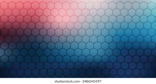 Abstractas patrón de hexágono oscuro en el estilo de la tecnología de fondo de neón rojo. Diseño de Anuncio de Web de forma geométrica futurista moderno.