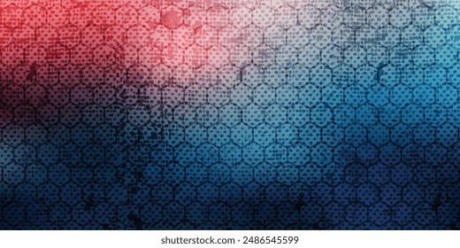 Abstractas patrón de hexágono oscuro en el estilo de la tecnología de fondo de neón rojo. Diseño de Anuncio de Web de forma geométrica futurista moderno.