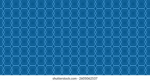 Abstract dark hexagon pattern on blue background technology style. Modern futuristic geometric shape web banner design. You can use for cover template, poster, flyer, print ad. Vector illustration

