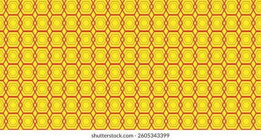 Abstract dark hexagon pattern on yellow background technology style. Modern futuristic geometric shape web banner design. You can use for cover template, poster, flyer, print ad. Vector illustration

