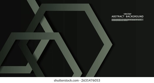 Abstract dark hexagonal pattern background. 3D hexagonal concept banner design. Vector Eps10