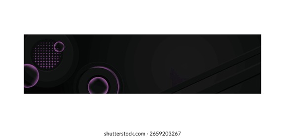 Abstrakter dunkler horizontaler Banner-Hintergrund mit Farbverlauf violett Form Element Design