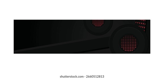 Fundo abstrato da bandeira horizontal escura com design de elemento de forma vermelho gradiente